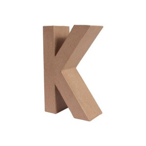 LETRA PAPEL MACHE 17,5X5,5CM. "K"