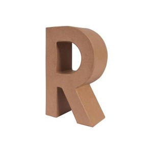 LETRA PAPEL MACHE 17,5X5,5CM. "R"