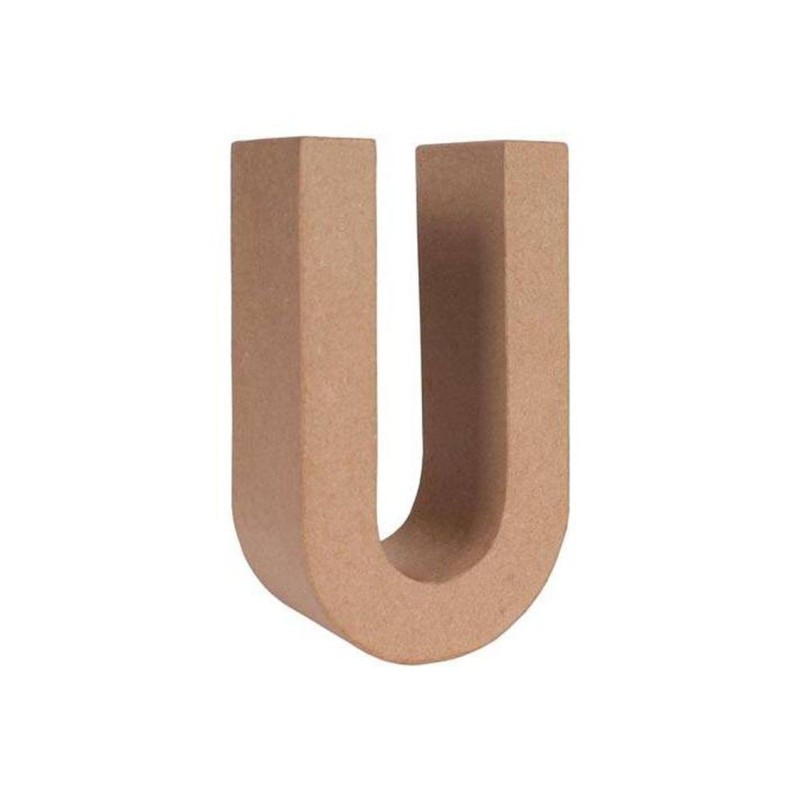 LETRA PAPEL MACHE 17,5X5,5CM. "U"