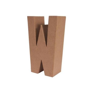 LETRA PAPEL MACHE 17,5X5,5CM. "W"