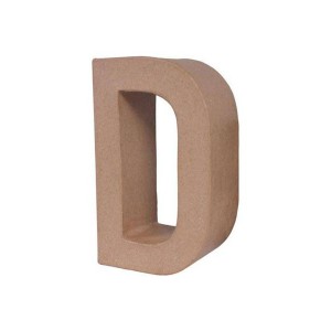 LETRA PAPEL MACHE 25X6CM. "D"