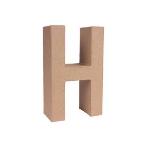 LETRA PAPEL MACHE 25X6CM. "H"