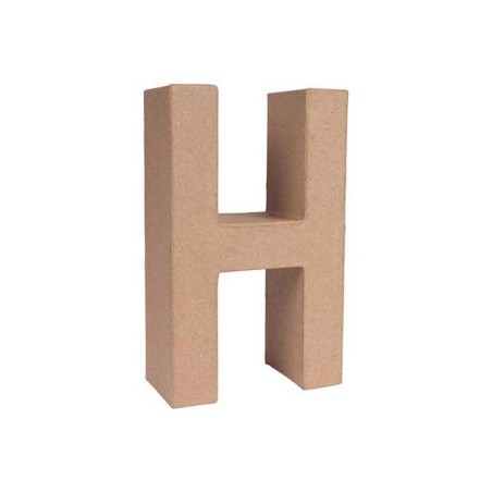 LETRA PAPEL MACHE 25X6CM. "H"
