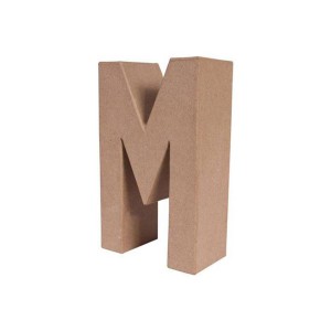 LETRA PAPEL MACHE 25X6CM. "M"