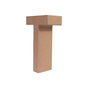 LETRA PAPEL MACHE 25X6CM. "T"