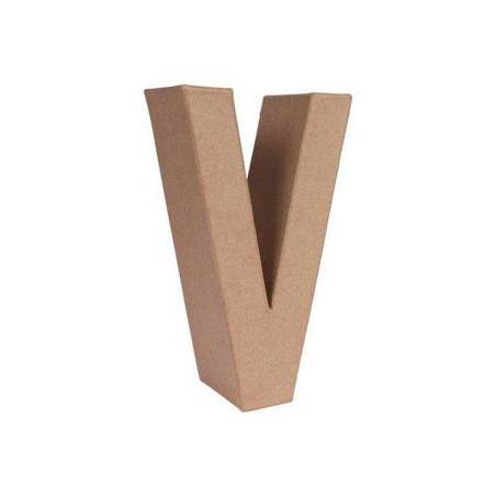 LETRA PAPEL MACHE 25X6CM. "V"