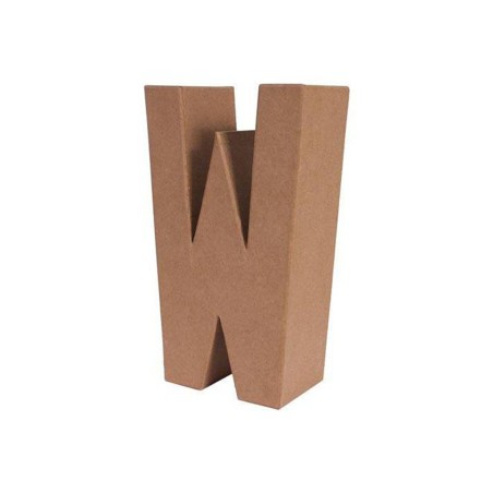 LETRA PAPEL MACHE 25X6CM. "W"