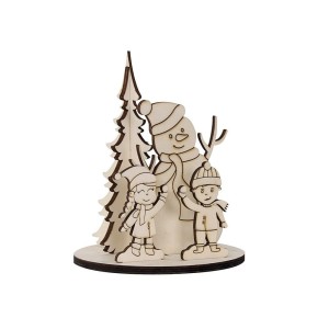 BODEGON NAVIDAD NIÑOS CON MUÑECO NIEVE 20X18 CM.