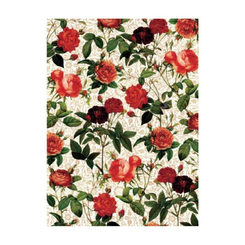PAPEL DE ARROZ ROSAS ROJAS 30x41 CM
