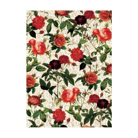 PAPEL DE ARROZ ROSAS ROJAS 30x41 CM