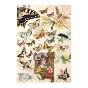 PAPEL DE ARROZ MARISPOSAS Y SEÑORA 30x41 CM