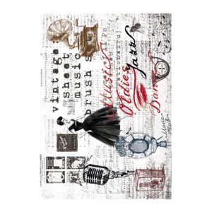 PAPEL DE ARROZ MÚSICA VINTAGE 30x41 CM