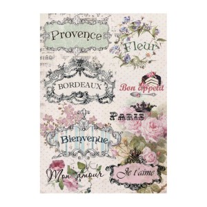 PAPEL DE ARROZ CARTELES NOMBRES EN FRANCÉS 30x41 CM