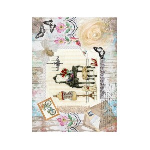 PAPEL DE ARROZ TOCADOR EN PUNTO DE CRUZ 30x41 CM