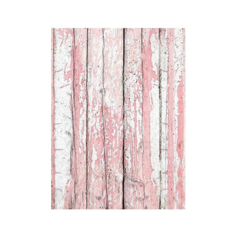 PAPEL DE ARROZ LISTONES MADERA ROSA VERDES 30x41 CM