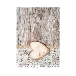 PAPEL DE ARROZ CORAZÓN DE MADERA 30x41 CM