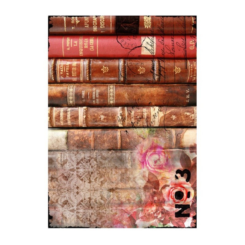 PAPEL DE ARROZ LIBROS ANTIGUOS 30x41 CM