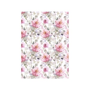 PAPEL DE ARROZ FLORES ROSAS DIFUMINADAS 30x41 CM
