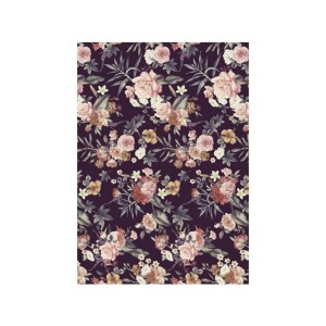 PAPEL DE ARROZ RAMILLETES FLORES FONDO NEGRO 30x41 CM