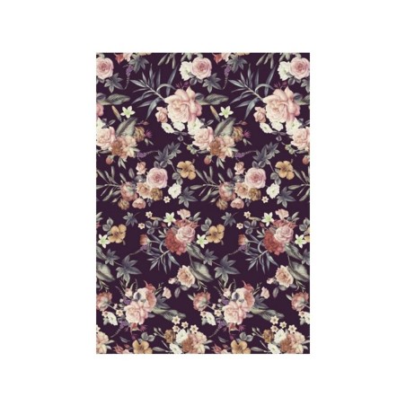 PAPEL DE ARROZ RAMILLETES FLORES FONDO NEGRO 30x41 CM