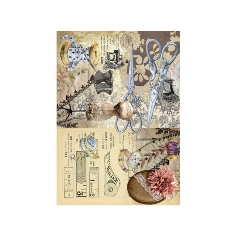 PAPEL DE ARROZ COSTURA TIJERAS METRO 30x41 CM