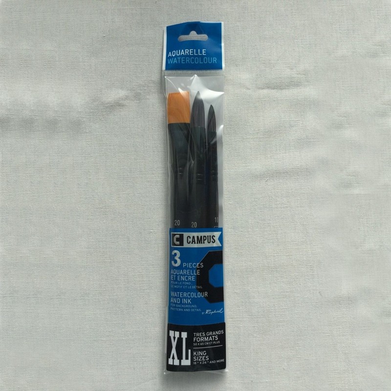 Set 3 pinceles Campus Raphael Acuarela XL
