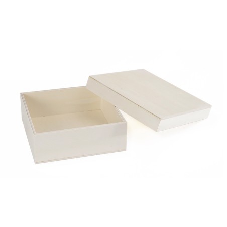 CAJA DE MADERA CUADRADA DE 17X17X6 CM