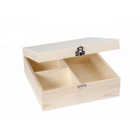 CAJA MADERA 3 COMPARTIMENTOS 22X22X8,5 CM