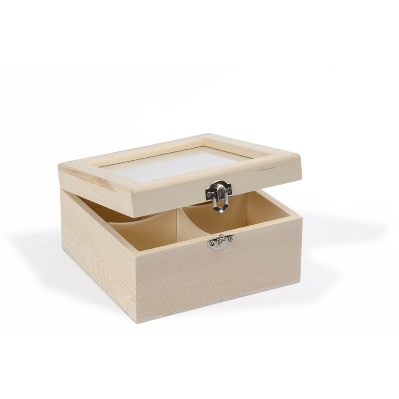 CAJA PARA TÉ 4 DIV. 16,5X16,5X9 CM