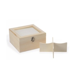 CAJA PARA TÉ 4 DIV. 16,5X16,5X9 CM