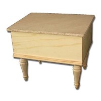 Escabel en madera con cajón | TOPAZ